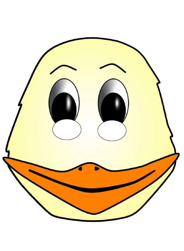 çocuklar için hazır kağıttan ördek maskesi şablonu